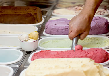 An assortment of ice cream flavors