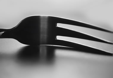 A fork with three tines