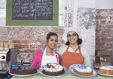 The mother and daughter run a mom-and-pop bakery.