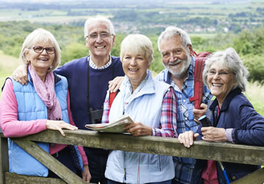 A group of golden-agers outdoors