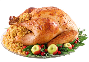 A turkey filled with stuffing