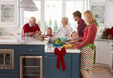 It is a tradition for the family to cook together during the holidays.