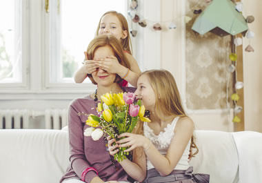Surprising Mom with flowers is a warmhearted gesture.