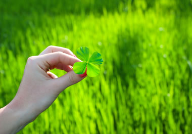 A four-leaf clover is a symbol of luck.