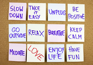 The notes show that the person has the intention to relax more.