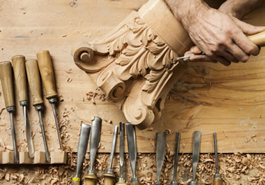 Carving the wood entails patience and precision.