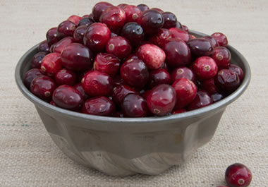 A heaping bowl of cranberries