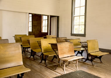 Pedagogical methods have changed greatly since this classroom was used.