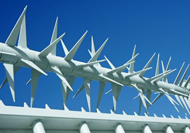 A fence with spikes along the top