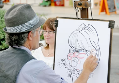 Artist drawing a caricature