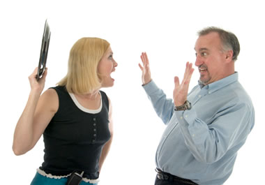 Angry woman getting ready to hurl a plate