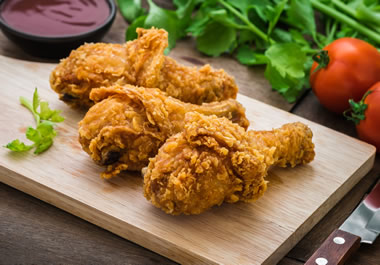 Pieces of crispy fried chicken