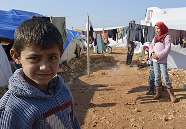 Refugees in a camp in Syria