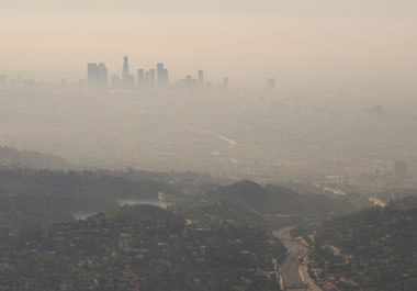A smoky haze over Los Angeles