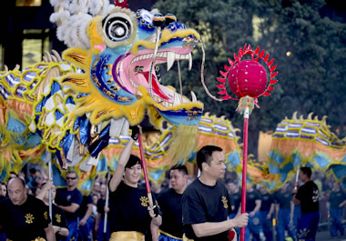 A Chinese New Year parade 