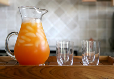 A pitcher of juice