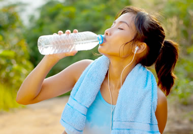 Athletes drink lots of water so they don't dehydrate.