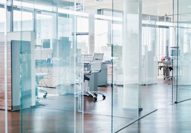 Having glass walls helps to promote a feeling of transparency and openness in a company.