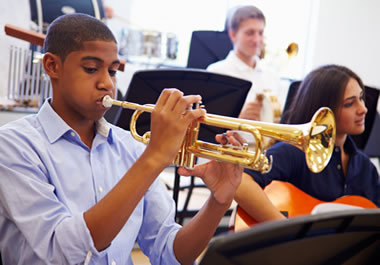 Band is a popular extracurricular activity in high school.