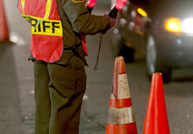 The sheriff's office set up a roadblock to check for drunk drivers.