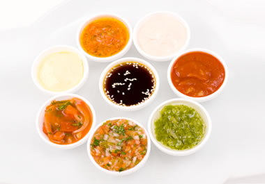 Assorted condiments
