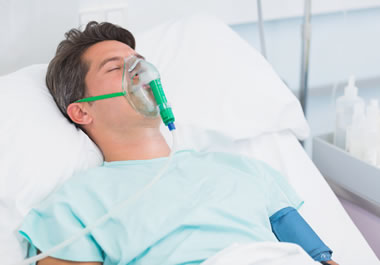 Unconscious patient on respiratory support