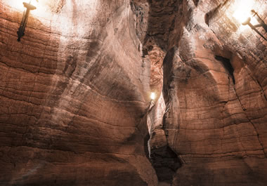 A crevice in a cave
