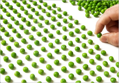 Counting peas is tedious.
