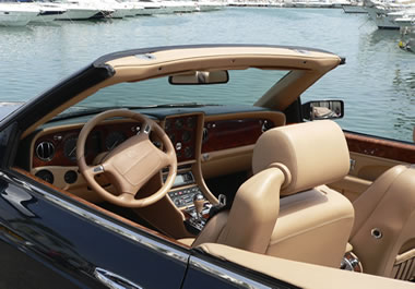 The inside of a luxury sportscar