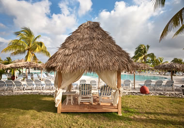 A cabana by the pool