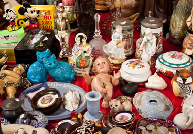 A table full of bric-a-brac