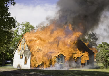 A furious fire is destroying the house.