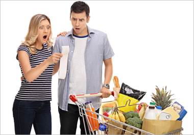 The couple's shopping bill was astronomical.