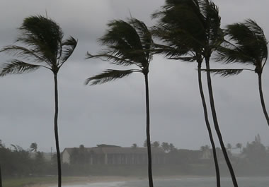 The island is bearing the brunt of the storm.