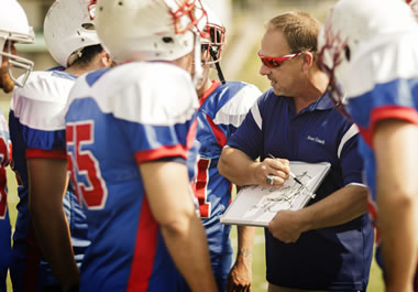 The coach is the mastermind behind the team's winning season.