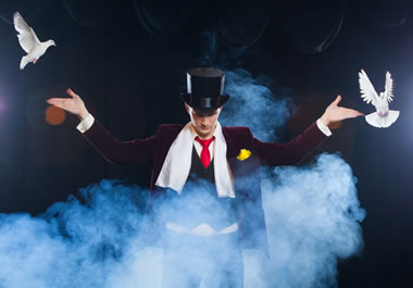 The magician's trick is just an illusion.