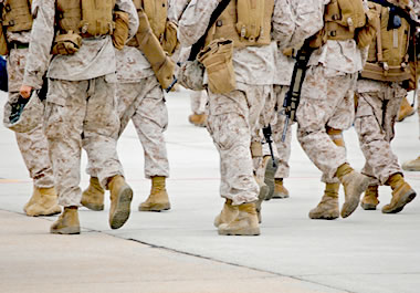 These troops are being deployed for battle.