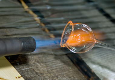 The glass is malleable when it is heated.