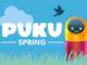 puku spring as text on an illustration of puku in the grass on a lovely spring day 