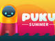 puku summer in writing with an image of puku in front of a sun and waves along the bottom