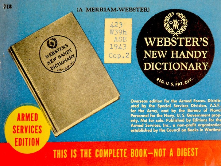 Dictionaries at War Armed Services Editions Merriamster