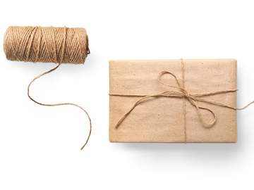 book wrapped in brown paper