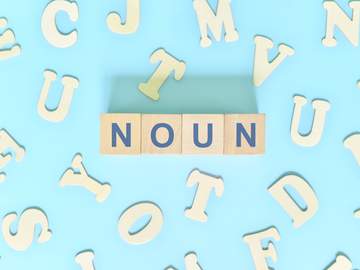 letter blocks spelling word noun