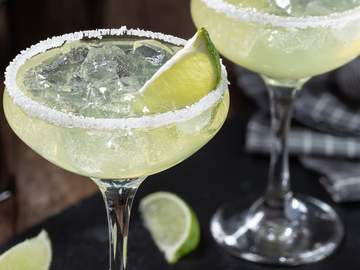 margarita in a glass with salted rim