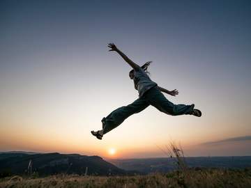 person leaping