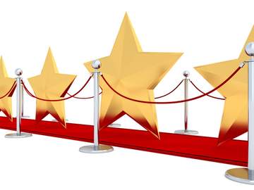 red carpet with golden stars