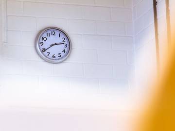 some time vs sometime clock on school wall photo