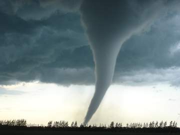 violent tornado over a prairie
