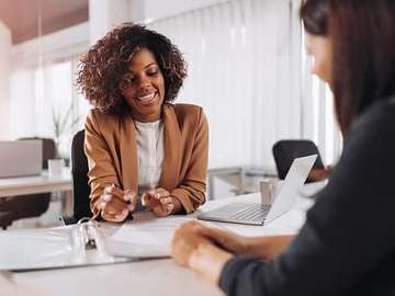 woman giving professional advice