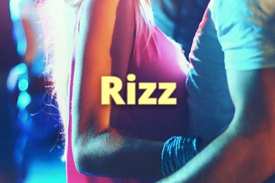 a couple dancing closely together and rizz text
